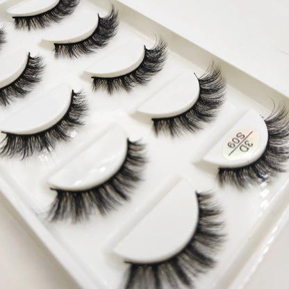 Natural 3D Mink False Eyelashes, Soft Wispy, Fluffy Eye Faux Lashes, Make Up Eyelash, Beauty Cat Cilios, 5 Pairs, 15 Styles