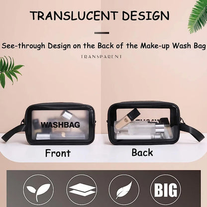 Waterproof PVC Cosmetic Bag Large Capacity Toiletry Organizer Women Beauty Case Transparent Zipper Make Up Case Female Wash Kit