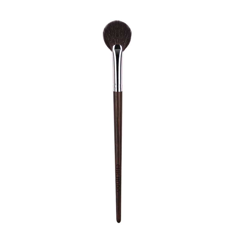 CHICHODO Makeup Brushes-Peach Blossom Series-Round Loose Powder Brush Soft Wool Natural Ebony Professional Beauty Make up Tools