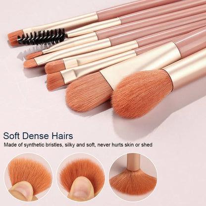 8Pcs Blusher Eyeshadow Brush Mini Makeup Brush Set Loose Powder Foundation Brushes Portable Cosmetics Applicators Make Up Tools