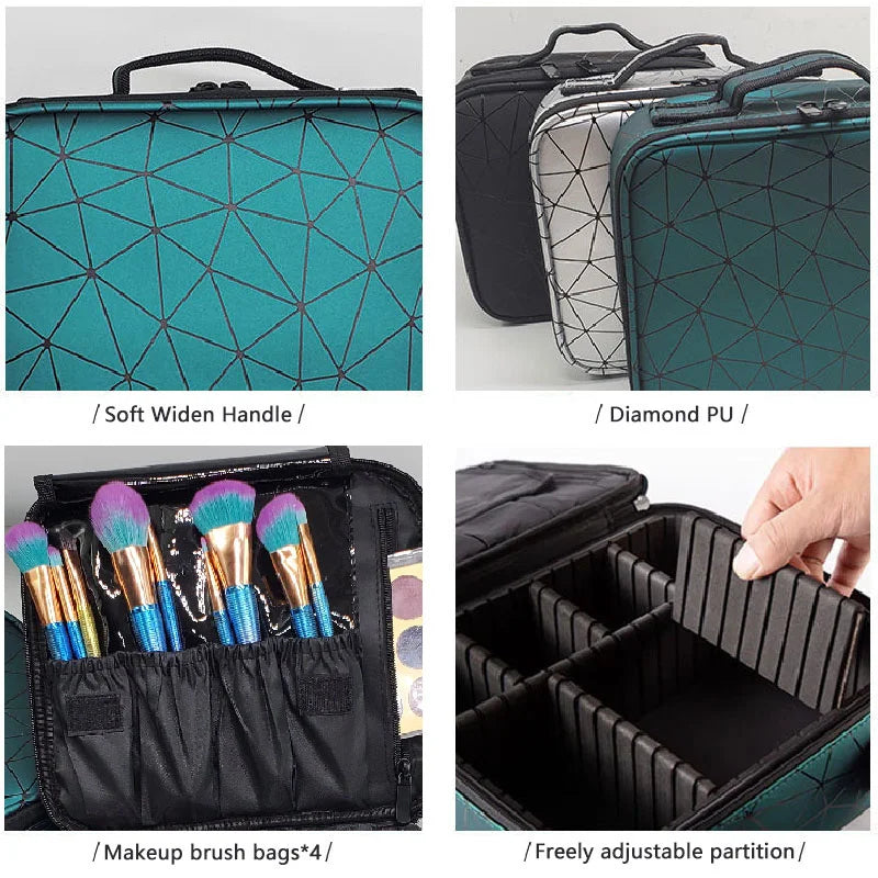 2023 New Professional Makeup Organizer Travel Beauty Cosmetic Case For Make Up Bolso Mujer Storage Bag Nail Tool Box Suitcases