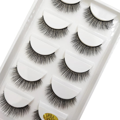 Natural 3D Mink False Eyelashes, Soft Wispy, Fluffy Eye Faux Lashes, Make Up Eyelash, Beauty Cat Cilios, 5 Pairs, 15 Styles