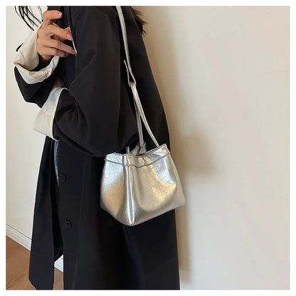 Advanced Beauty Styles Silver Crossbody Bags For Women Fashion Handbags Short Top Handle Leather Luxury Brand Party Tote Bag