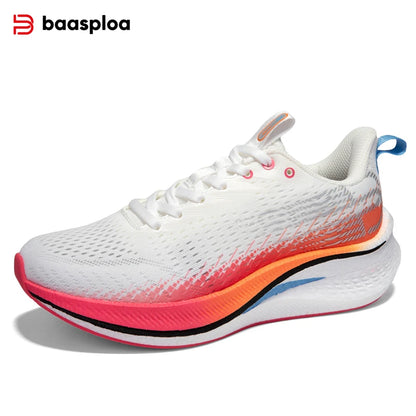 Baasploa Women Professional Running Shoes Outdoor Carbon Plate Non Slip Sports Shoes Female Casual Breathable Jogging Sneakers