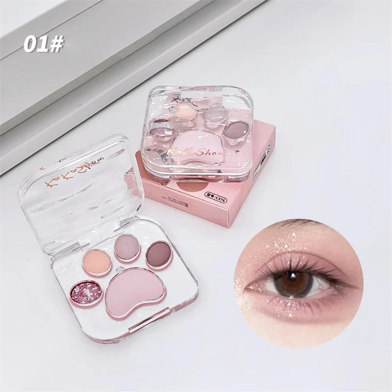 Cute Natural Eye Shadow Palette Glitter Eyeshadow Palette with Blusher Long Lasting Korean Eyes Make Up Palette Beauty Cosmetics