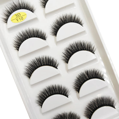 Natural 3D Mink False Eyelashes, Soft Wispy, Fluffy Eye Faux Lashes, Make Up Eyelash, Beauty Cat Cilios, 5 Pairs, 15 Styles