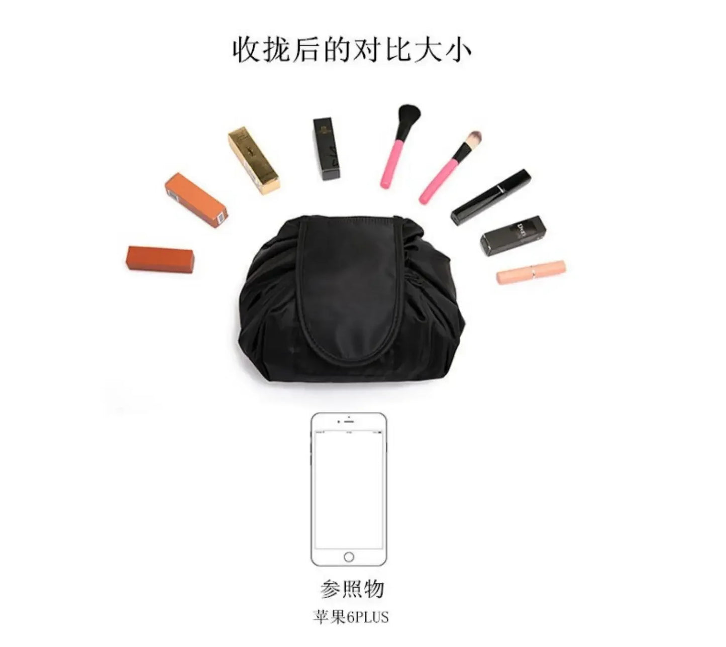 Women Drawstring Cosmetic Bag Travel Storage Makeup Bag Organizer Female Make Up Pouch Portable Waterproof Toiletry Beauty Case