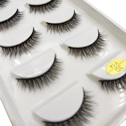 Natural 3D Mink False Eyelashes, Soft Wispy, Fluffy Eye Faux Lashes, Make Up Eyelash, Beauty Cat Cilios, 5 Pairs, 15 Styles