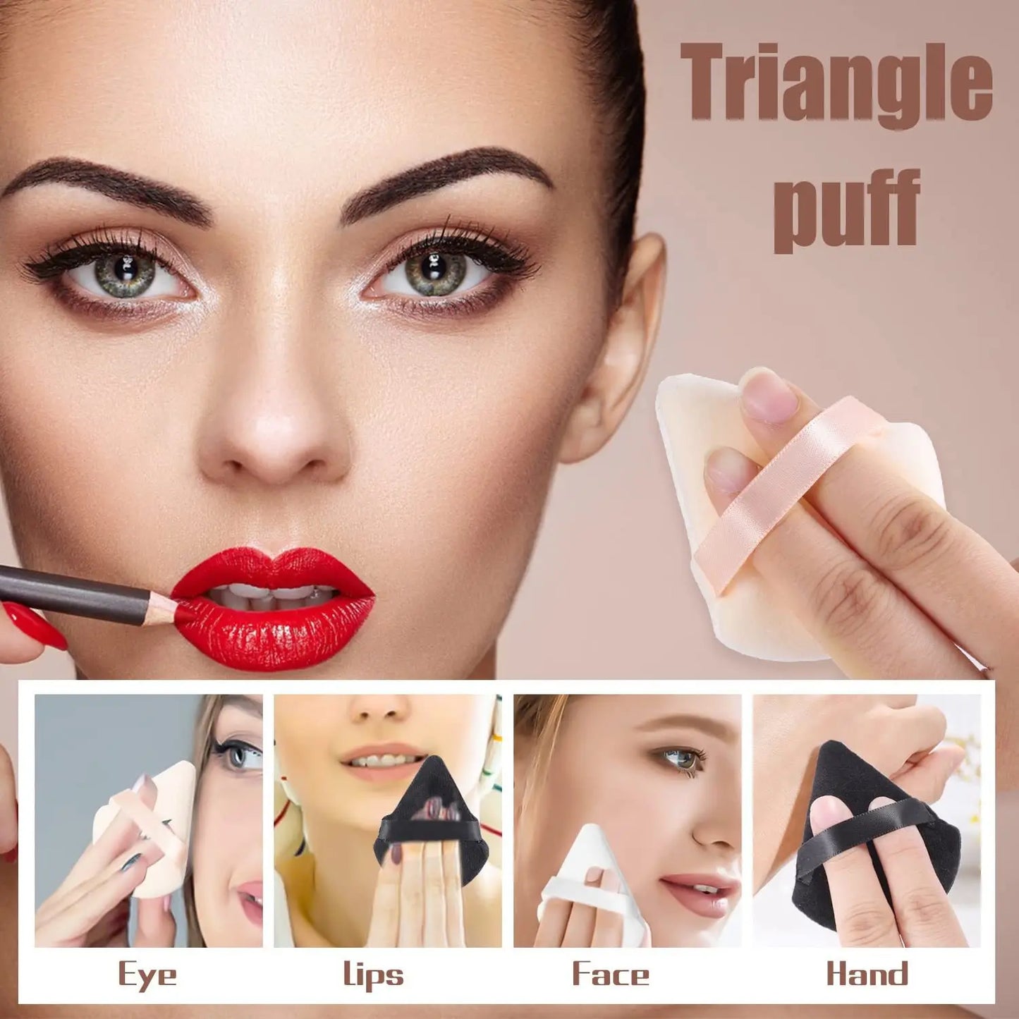 Triangle Powder Puff Soft Makeup Sponge for Face Make Up Eyes Contouring Shadow Cosmetic Washable Mini Velvet Foundation Puff