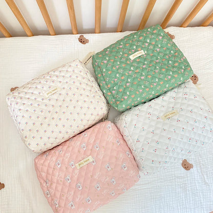 Liberty Quilting Makeup Bag Soft Cotton Clutches Women Zipper Cosmetic Organizer Cute Clutch Large Make Up Purse Toiletry Case