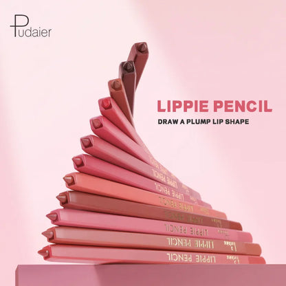 Pudaier 12 Colors Matte Lip Liner Pen Make up Waterproof Velvet Nude Lipstick Pencil Red Brown Lipliner Contour Tint Lips Makeup