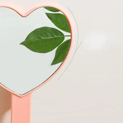 Handheld Makeup Mirror Love Heart Mirror Female Handle Makeup Cosmetic Beauty Tools Handheld Vanity Make Up Mirror