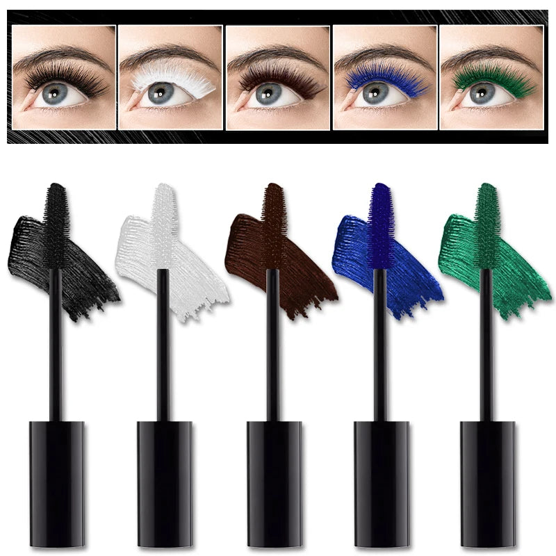 Color Mascara Eyelashes Lengthening Mascara 4D Silk Fiber Waterproof Curling Mascara Black Eyelashes Extension Make Up Cosmetics