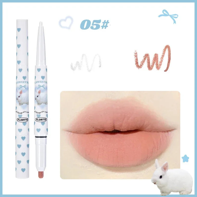 FLORTTE Lip liner Pencil Natural Matte Lip Liner Cute Animals Lipstick Pen Lasting Lipliners Korean Cosmetic  Kawaii Make Up