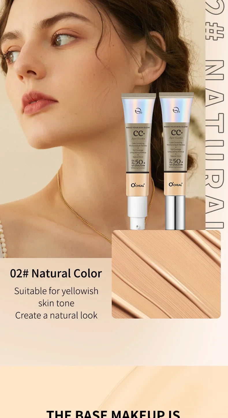 CC Cream Oil Control Even Skin Tone Nourish Brighten Skin Waterproof Concealer Cover Blemishes Make Up Foundation Cream Makeup