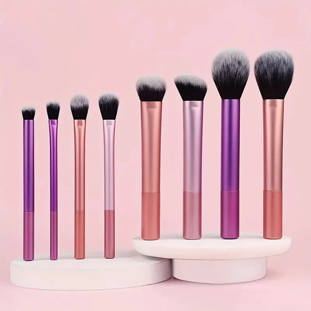 8PCS Multicolor Makeup Brushes Set For Foundation/Blush/Highlighter/ Eyeshadow/Kabuki Blending Cosmetics Beauty Make Up Tools