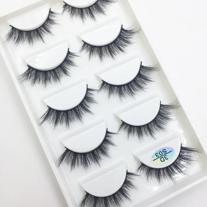 Natural 3D Mink False Eyelashes, Soft Wispy, Fluffy Eye Faux Lashes, Make Up Eyelash, Beauty Cat Cilios, 5 Pairs, 15 Styles