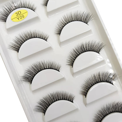 Natural 3D Mink False Eyelashes, Soft Wispy, Fluffy Eye Faux Lashes, Make Up Eyelash, Beauty Cat Cilios, 5 Pairs, 15 Styles