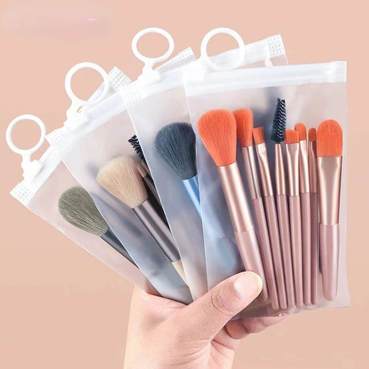 8Pcs Blusher Eyeshadow Brush Mini Makeup Brush Set Loose Powder Foundation Brushes Portable Cosmetics Applicators Make Up Tools