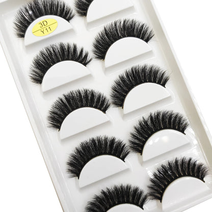 Natural 3D Mink False Eyelashes, Soft Wispy, Fluffy Eye Faux Lashes, Make Up Eyelash, Beauty Cat Cilios, 5 Pairs, 15 Styles