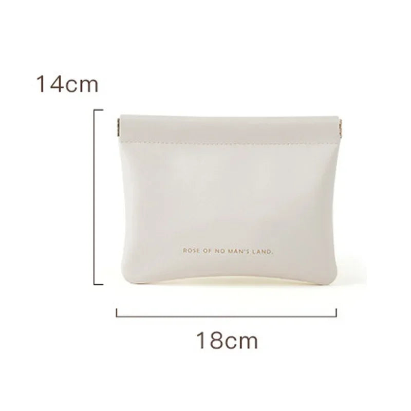 PU Leather Simple Mini Lipstick Makeup Storage Bag Women Square Small Cosmetic Pouch Portable Make Up Key Organizer Bags