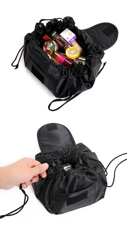 Women Drawstring Cosmetic Bag Travel Storage Makeup Bag Organizer Female Make Up Pouch Portable Waterproof Toiletry Beauty Case