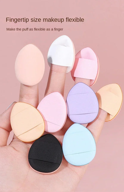 10Pcs Mini Finger Puff Foundation Small Air Cushion Powder Makeup Sponge Concealer BB Cream Cosmetic Applicator Make Up Tools