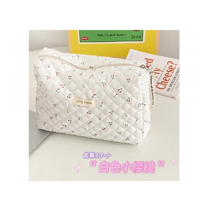 Liberty Quilting Makeup Bag Soft Cotton Clutches Women Zipper Cosmetic Organizer Cute Clutch Large Make Up Purse Toiletry Case