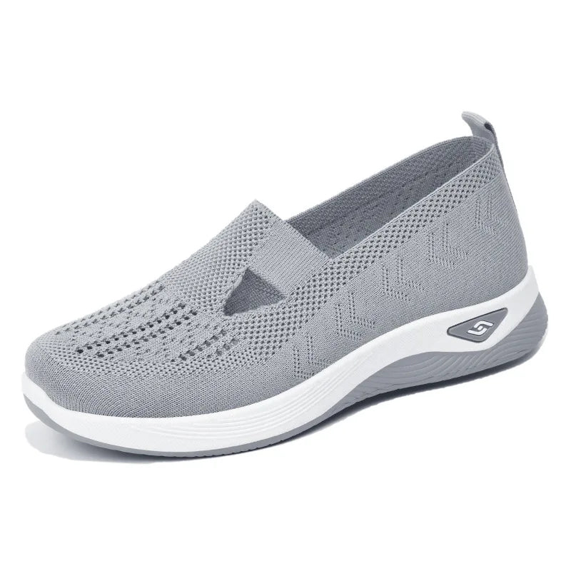 Soft Sole Knitted Sneakers For Women Breathable Comfort Casual Sports Shoes Woman Lightweight Hollow Out Mesh Flats Summer Shoes