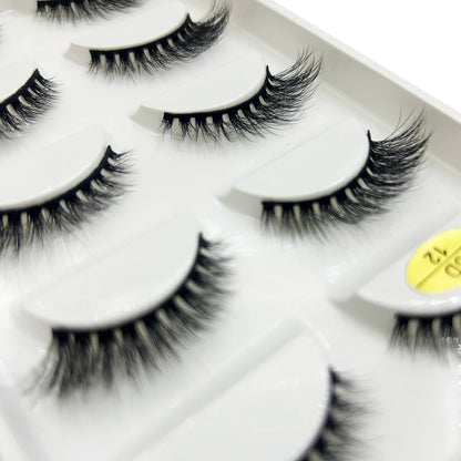 Natural 3D Mink False Eyelashes, Soft Wispy, Fluffy Eye Faux Lashes, Make Up Eyelash, Beauty Cat Cilios, 5 Pairs, 15 Styles