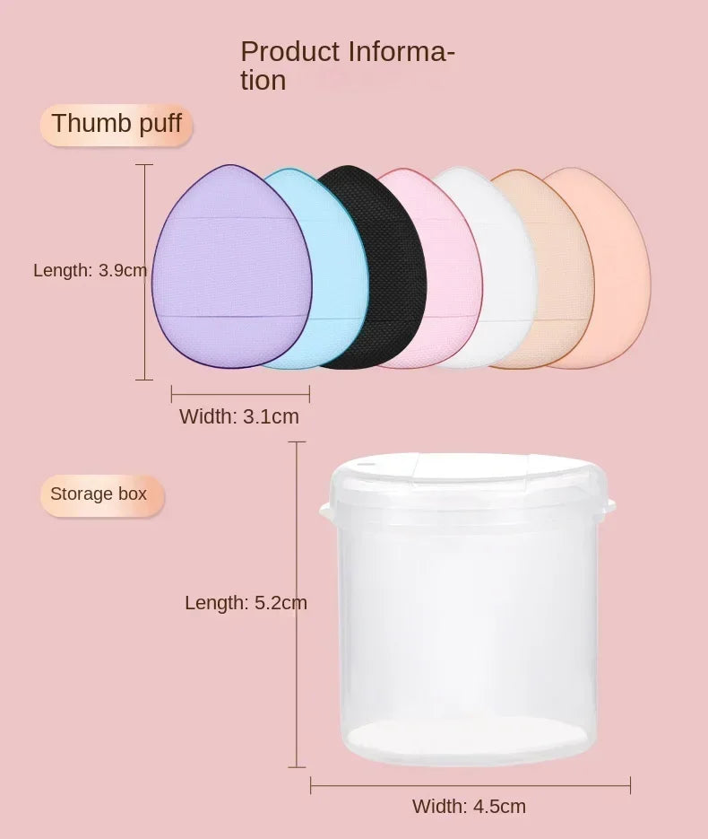 10Pcs Mini Finger Puff Foundation Small Air Cushion Powder Makeup Sponge Concealer BB Cream Cosmetic Applicator Make Up Tools