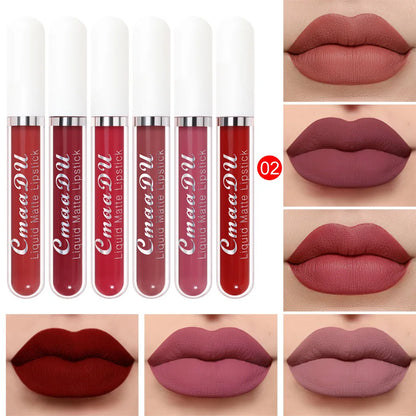 6 PCS Liquid Lip Gloss Set Make-up Non-stick Cup Lip Makeup Waterproof Long lasting Beauty Cosmetics Korean lipsticks