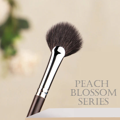 CHICHODO Makeup Brushes-Peach Blossom Series-Round Loose Powder Brush Soft Wool Natural Ebony Professional Beauty Make up Tools