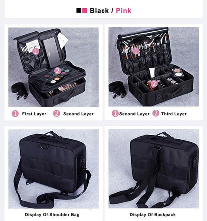 2023 New Professional Makeup Organizer Travel Beauty Cosmetic Case For Make Up Bolso Mujer Storage Bag Nail Tool Box Suitcases