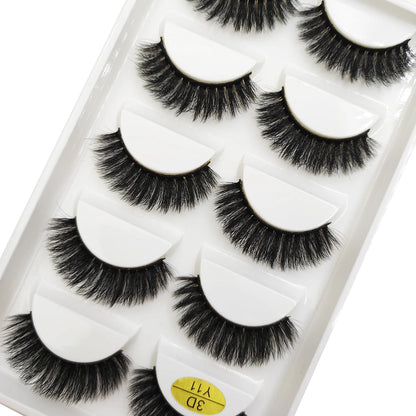 Natural 3D Mink False Eyelashes, Soft Wispy, Fluffy Eye Faux Lashes, Make Up Eyelash, Beauty Cat Cilios, 5 Pairs, 15 Styles