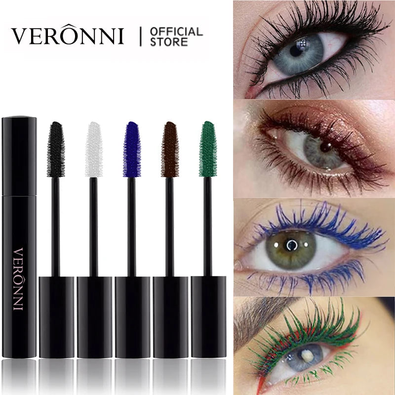 Color Mascara Eyelashes Lengthening Mascara 4D Silk Fiber Waterproof Curling Mascara Black Eyelashes Extension Make Up Cosmetics