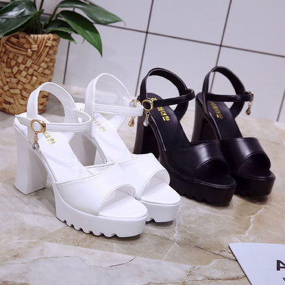 Women Fish Mouth Platform High Heels Wedges Buckle Slope Sandals Women Shoes Woman Platform High Heels Sandals High Heels