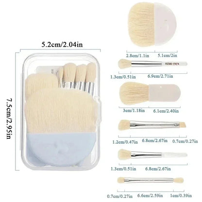 6 Pcs Mini Makeup Brush Set Professional Portable Foundation Concealers Eye Shadows Powder Blush Brushes Beauty Make Up Tool