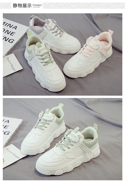 Designer Platform Running Sneakers Women  Tennis shoes Woman Walking Chunky Sneakers white Casual Slip on Vulcanized Shoes