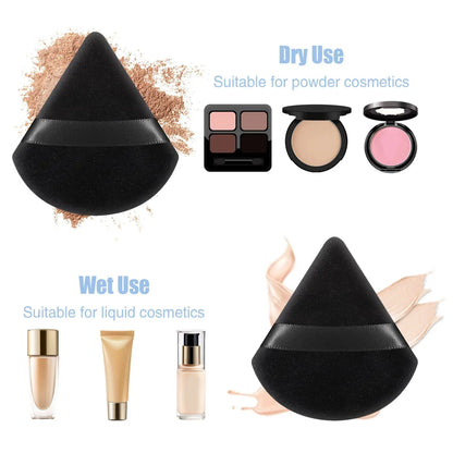 Triangle Powder Puff Soft Makeup Sponge for Face Make Up Eyes Contouring Shadow Cosmetic Washable Mini Velvet Foundation Puff