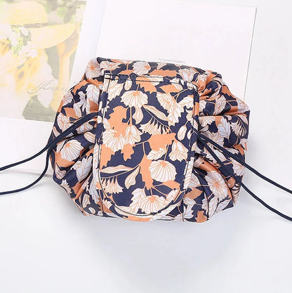 Women Drawstring Cosmetic Bag Travel Storage Makeup Bag Organizer Foldable Make Up Pouch Portable Waterproof Toiletry Case