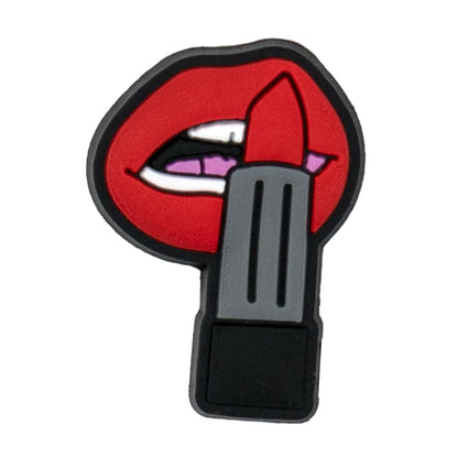 1pcs Women's Shoe Charms for Black Girls Shoe Decorations Accessories Pins Fashion Clog Buckle Charms Make Up Lipstick Eyelash