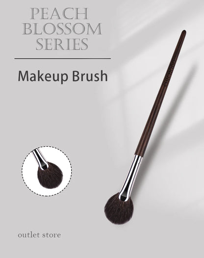 CHICHODO Makeup Brushes-Peach Blossom Series-Round Loose Powder Brush Soft Wool Natural Ebony Professional Beauty Make up Tools