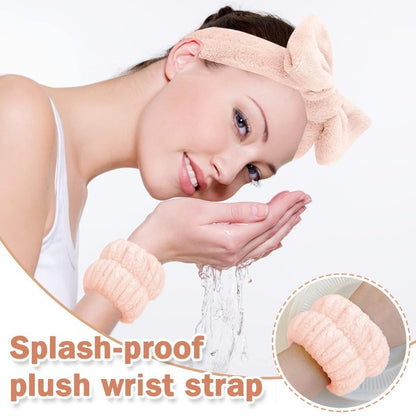 3Pcs Bow Headband Wristband Set Towel Elastic Soft Washing Face Shower Make Up Yoga Sports Skincare Headband For Women Girls