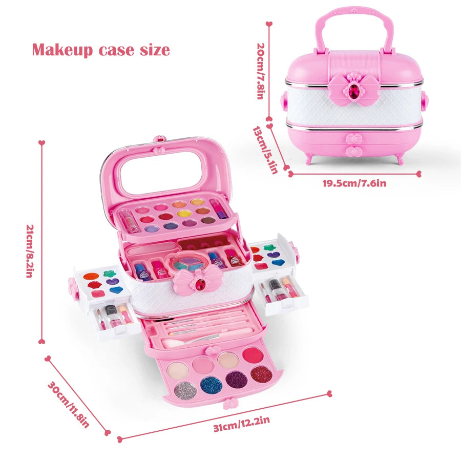 Kids Washable Makeup Girl Toys - Kids Makeup Kit for Girl, Real Make Up Set, Little Girls Makeup Kit for Toddler Kid Children Pr