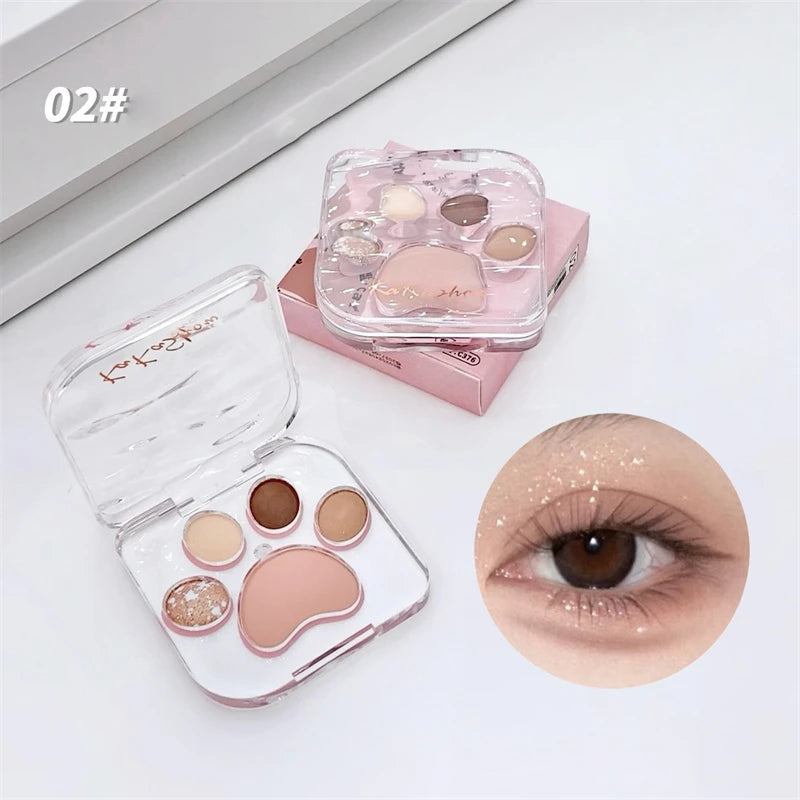 Cute Natural Eye Shadow Palette Glitter Eyeshadow Palette with Blusher Long Lasting Korean Eyes Make Up Palette Beauty Cosmetics