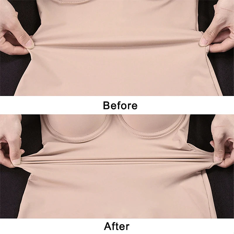 Women Stretch Straight Dress With Underwire Cup Simple Sexy Dresses Spaghetti Strap Tube Bodycon One-piece Pencil Underdress