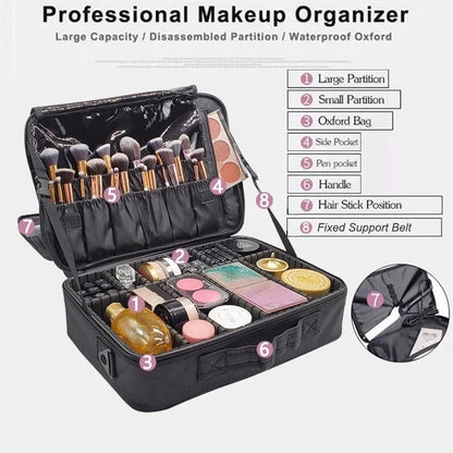 2023 New Professional Makeup Organizer Travel Beauty Cosmetic Case For Make Up Bolso Mujer Storage Bag Nail Tool Box Suitcases