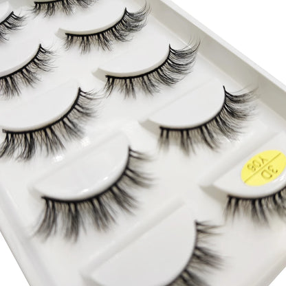 Natural 3D Mink False Eyelashes, Soft Wispy, Fluffy Eye Faux Lashes, Make Up Eyelash, Beauty Cat Cilios, 5 Pairs, 15 Styles