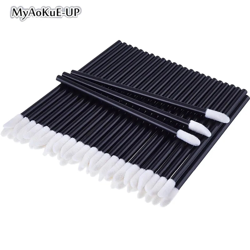 200Pcs Disposable Lip Brushes Lipbrush Wands Applicator Perfect Make Up Tool Black Eyelashes Brushes Mascara Brushes